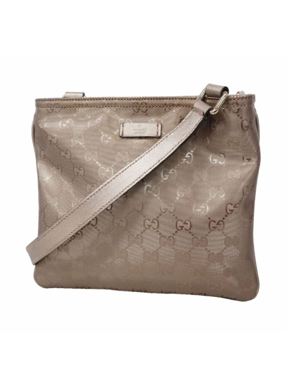 Gucci Shoulder Bag GG Supreme Metallic Pink Silver